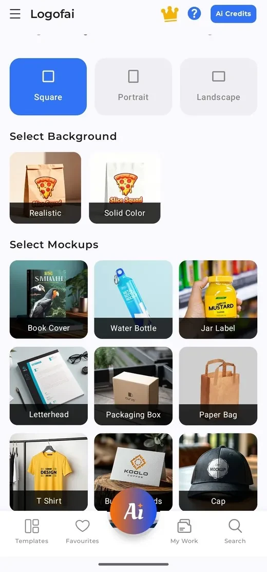 Pick mockups and backgrounds
