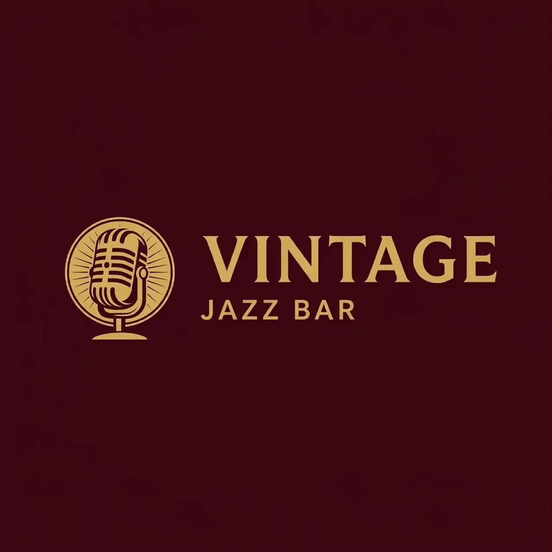 Vintage Jazz Bar, a bar logo generated with Logofai