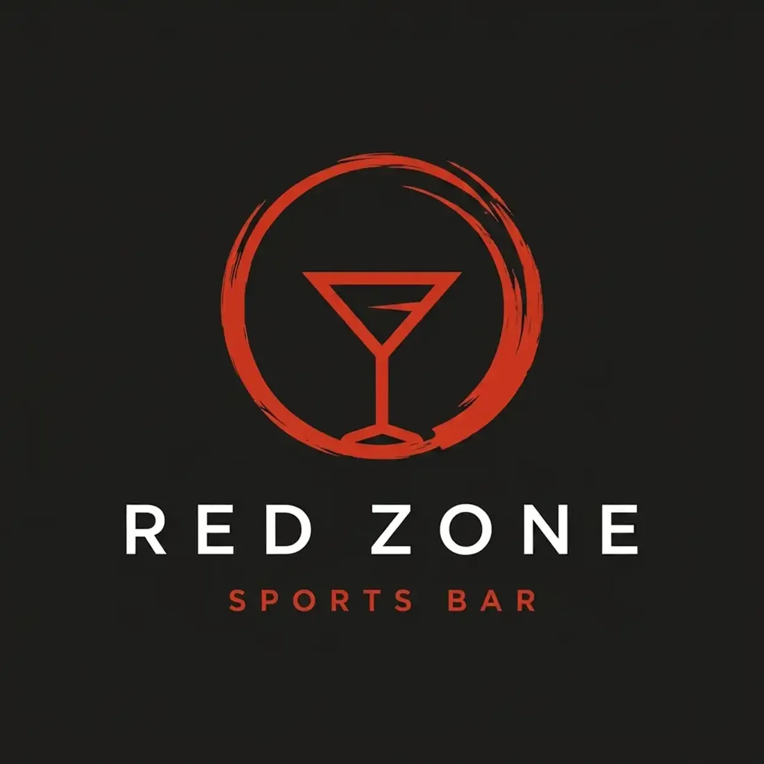 Red Zone Sports Bar, a bar logo generated with Logofai