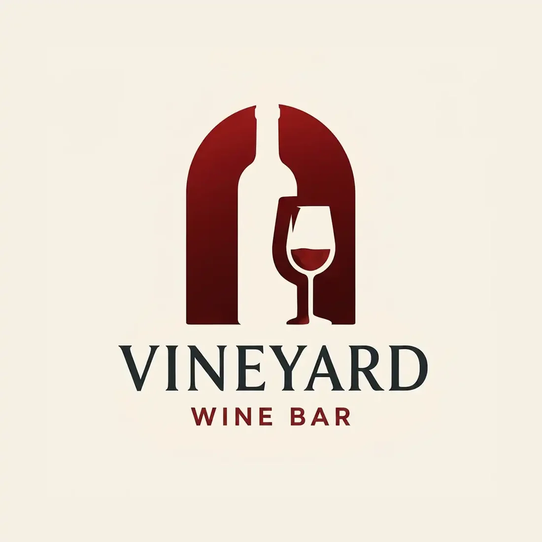 Vineyard Wine Bar, a bar logo generated with Logofai