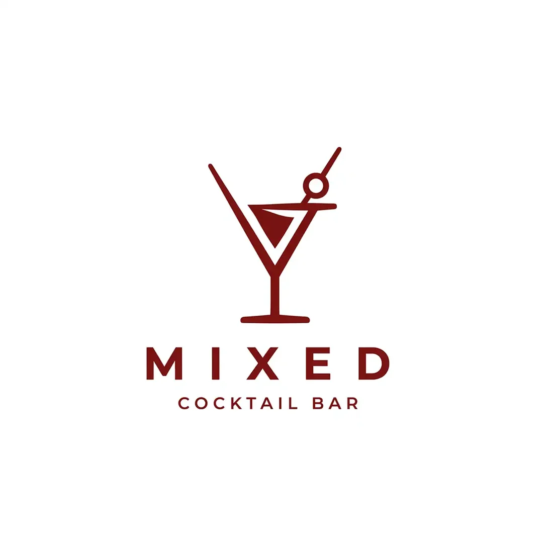 Mixed Cocktail Bar, a bar logo generated with Logofai