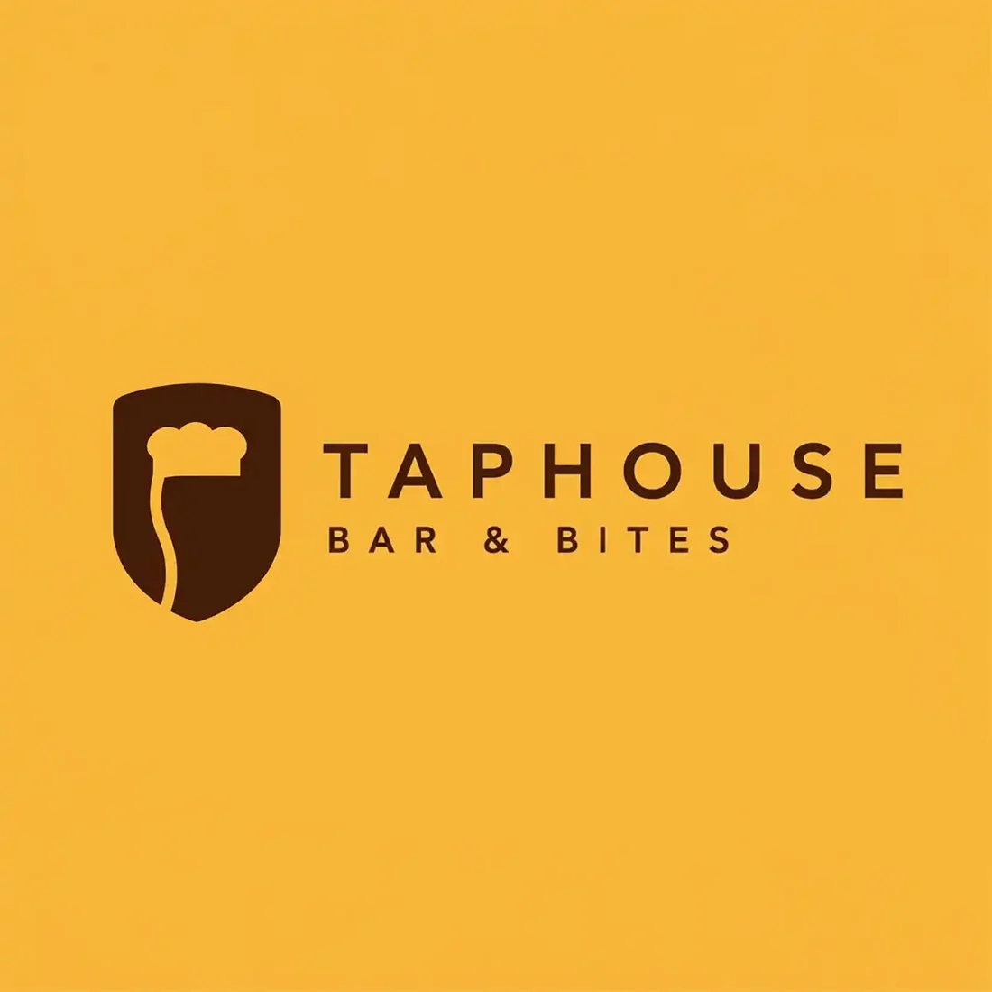 Taphouse Bar & Bites, a bar logo generated with Logofai