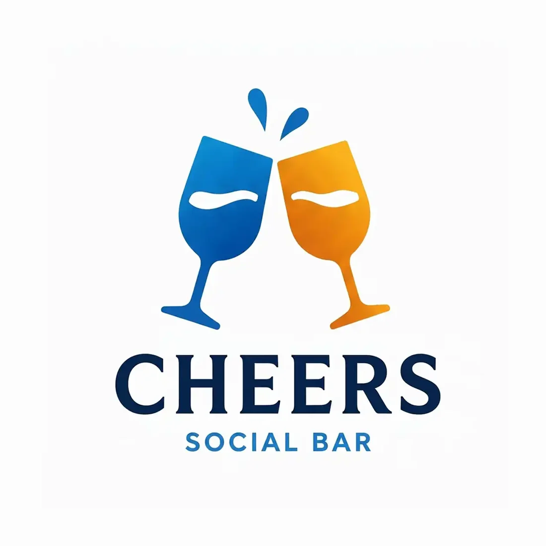 Cheers Social Bar, a bar logo generated with Logofai