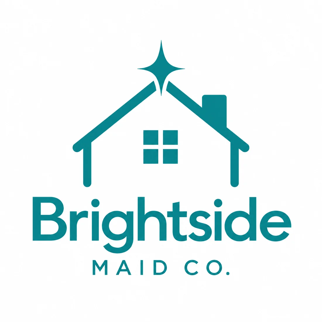 Brightside Maid Co., a cleaning logo generated with Logofai