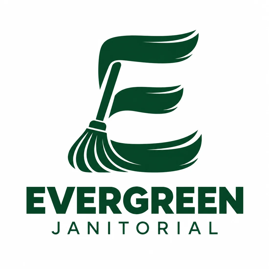 Evergreen Janitorial, a cleaning logo generated with Logofai