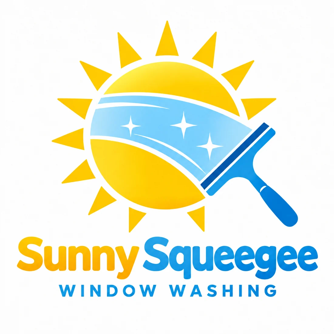 Sunny Squeegee, a cleaning logo generated with Logofai