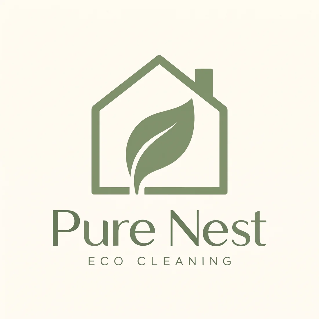 Pure Nest Eco Cleaning, a cleaning logo generated with Logofai