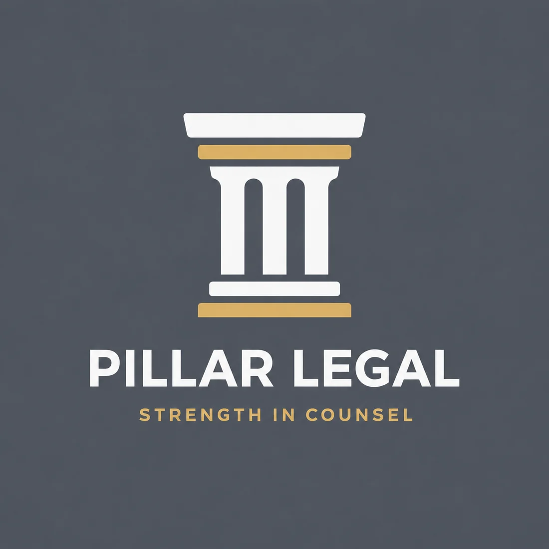 Pillar Legal, a law firm logo generated with Logofai