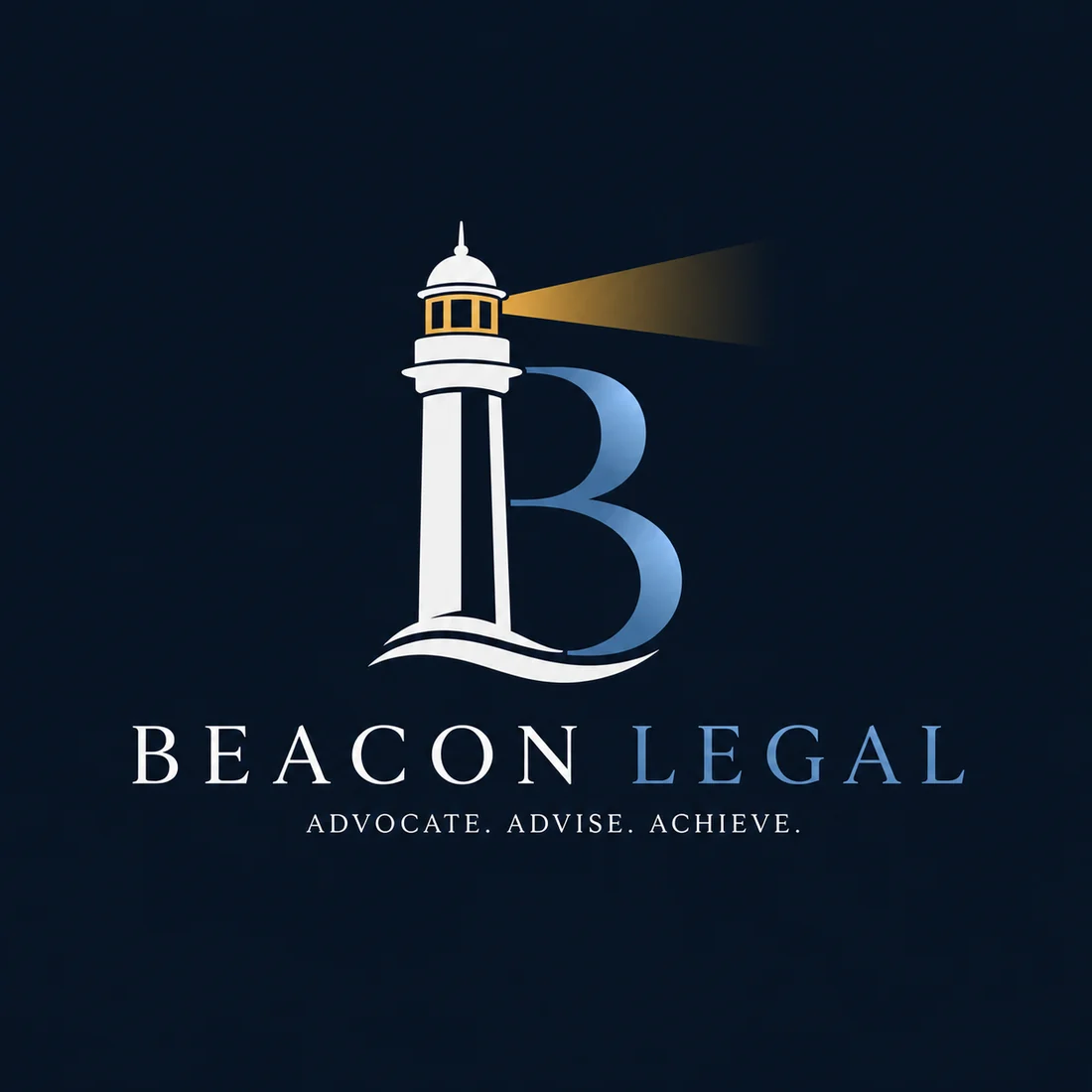 Beacon Legal, a law firm logo generated with Logofai