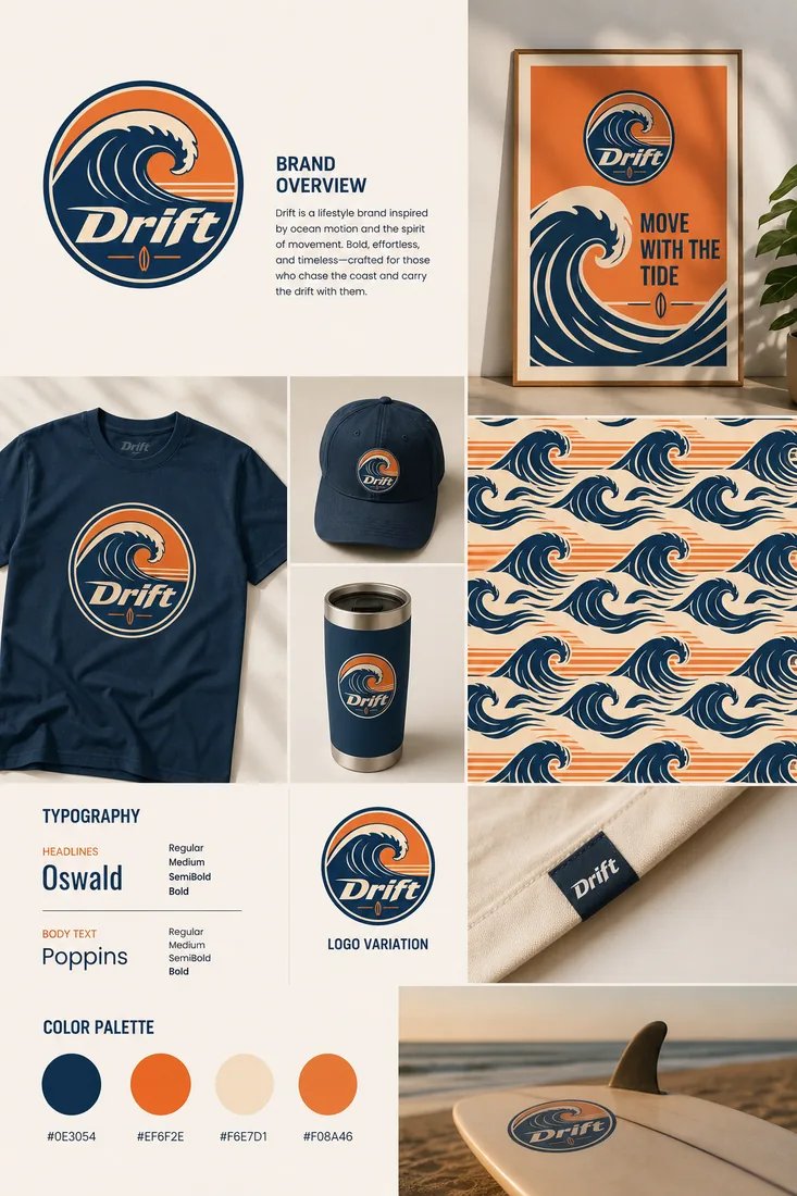Drift, Surf brand brand asset 2, generated with Logofai