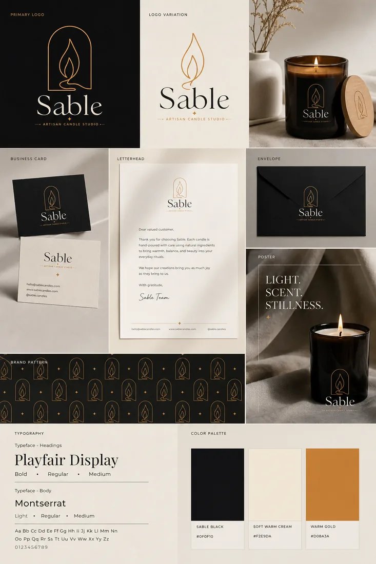 Sable, Candle studio brand asset 2, generated with Logofai
