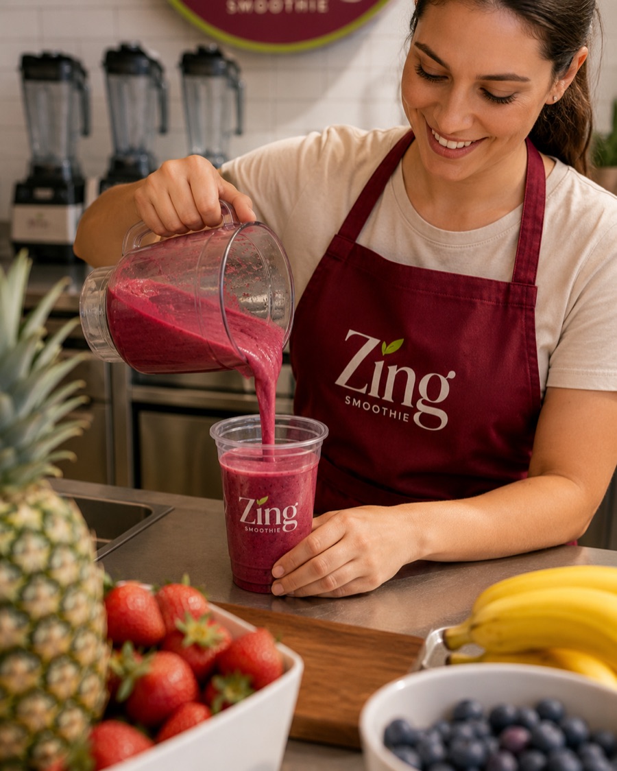 Zing, Smoothie bar brand asset 5, generated with Logofai