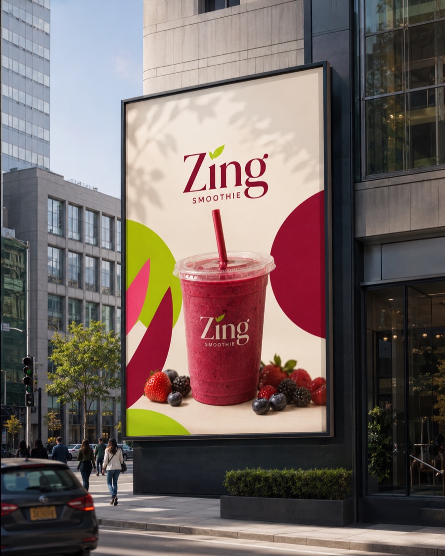 Zing, Smoothie bar brand asset 9, generated with Logofai