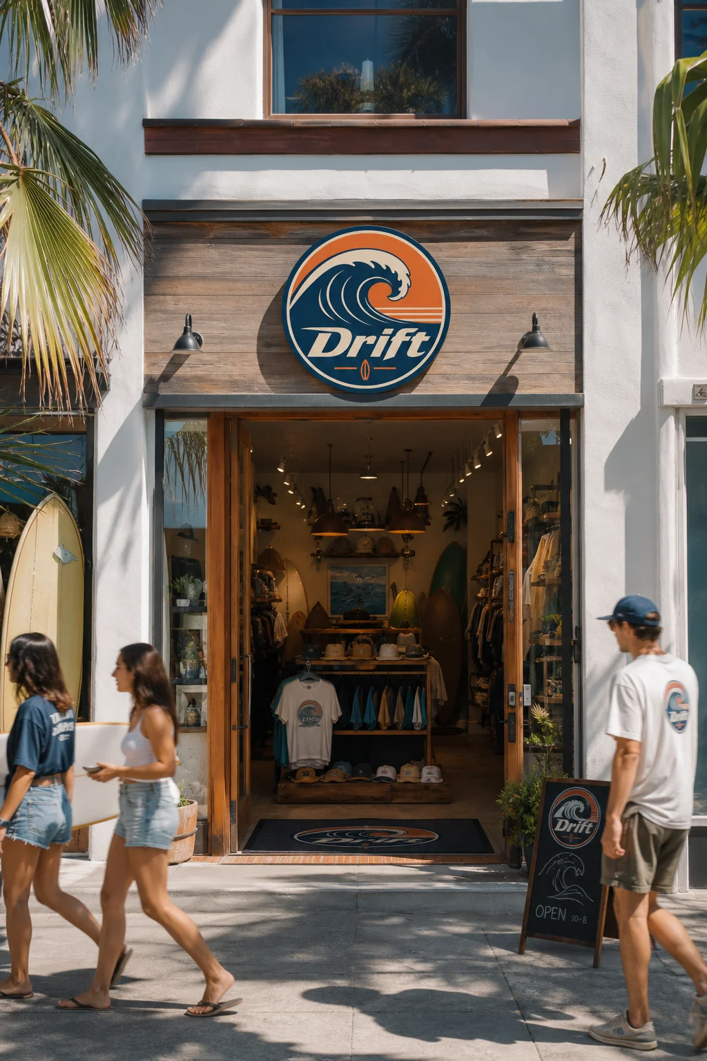 Drift Shop entrance lifestyle photo generated by Logofai