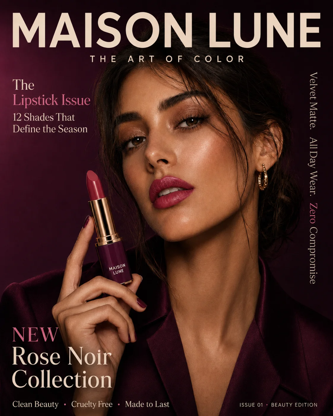 Maison Lune magazine cover lifestyle photo generated with Logofai