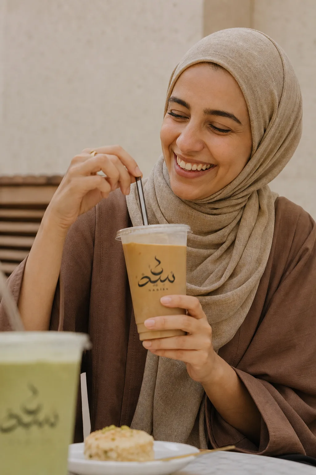 Nabidh iced coffee break lifestyle photo generated with Logofai