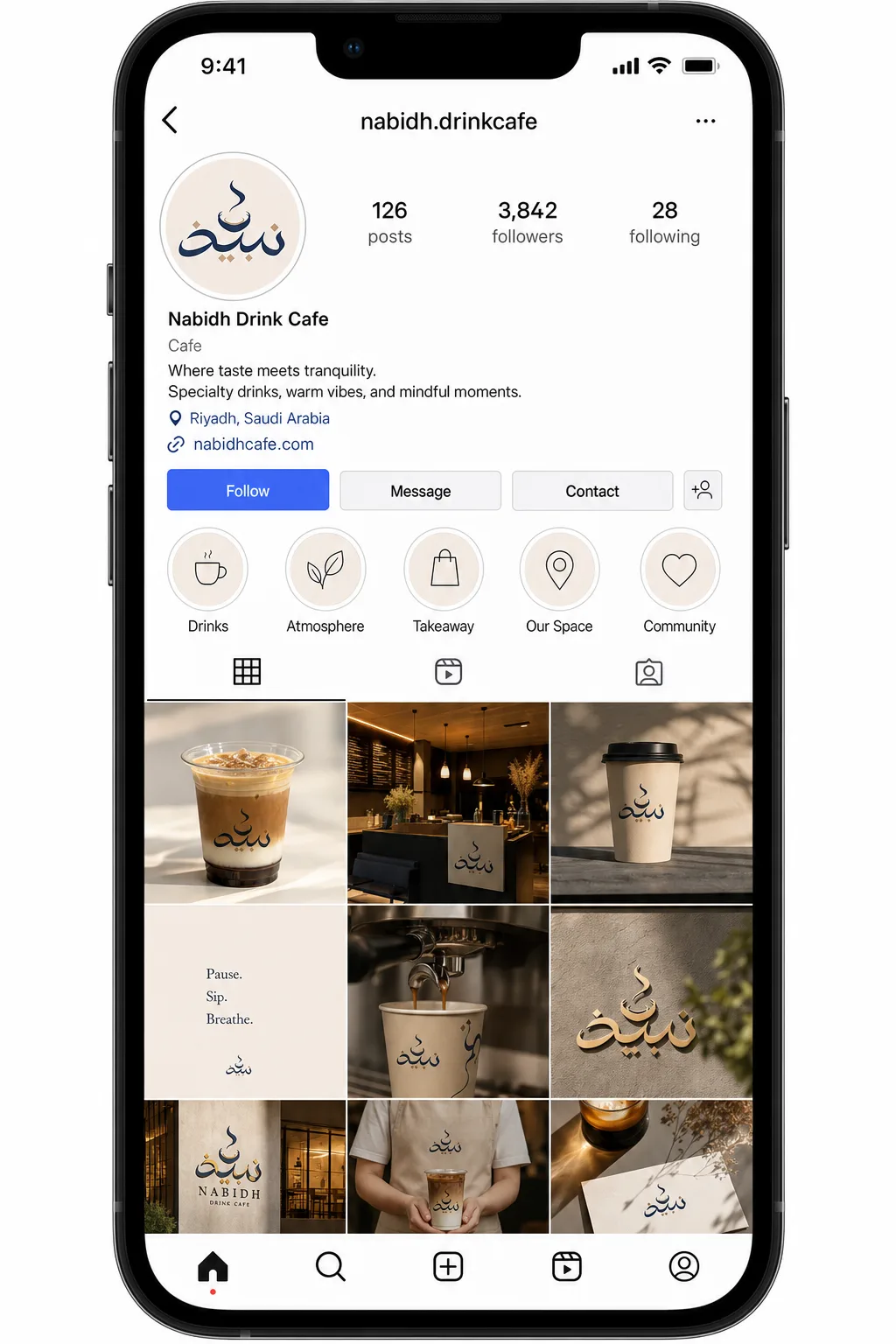 Nabidh instagram profile lifestyle photo generated with Logofai