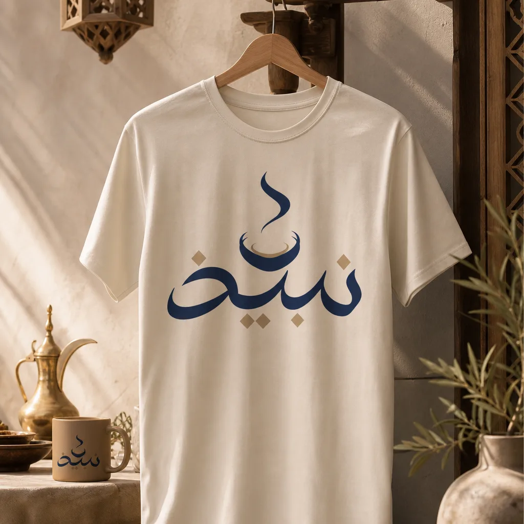 Nabidh logo tee mockup generated with Logofai