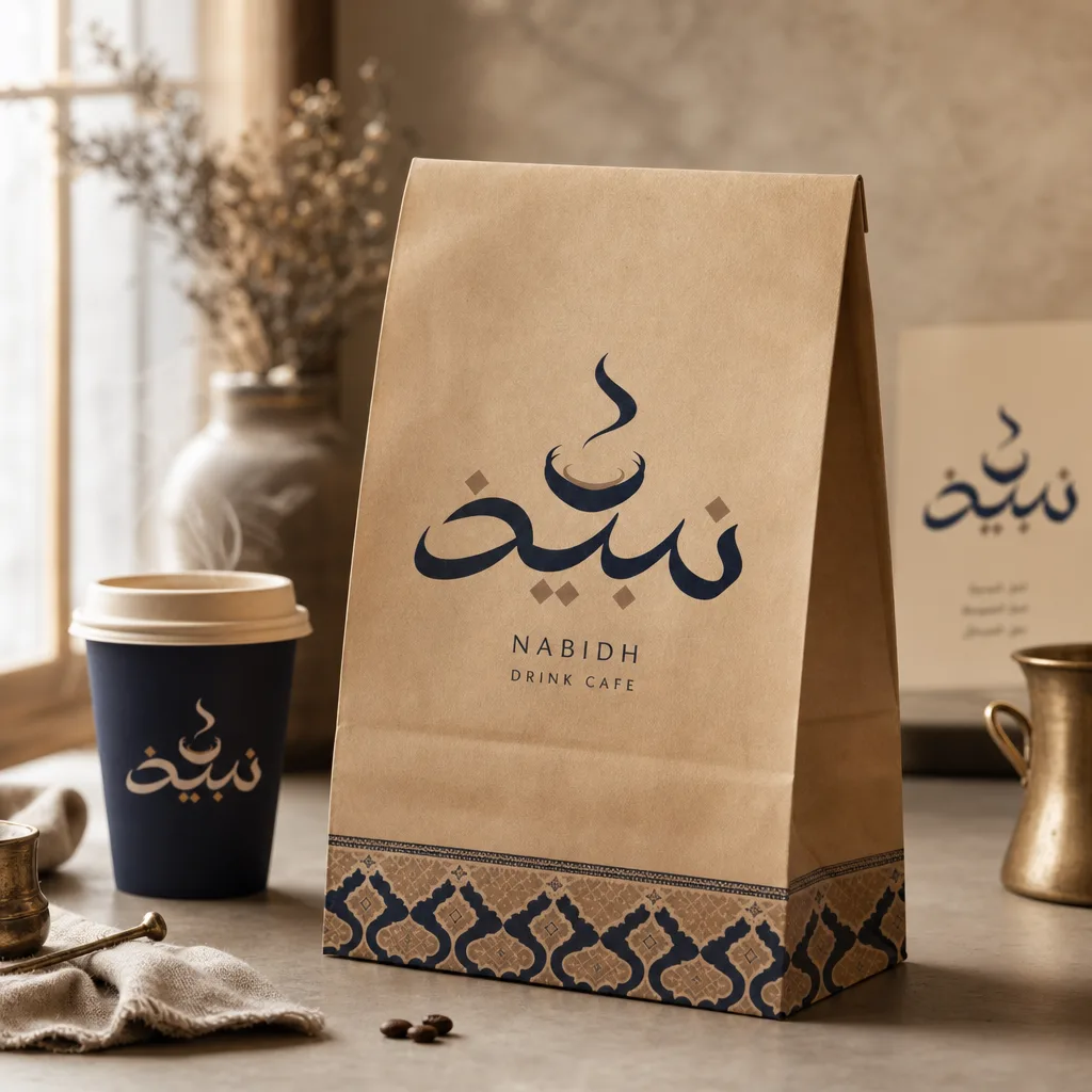 Nabidh kraft paper bag mockup generated with Logofai