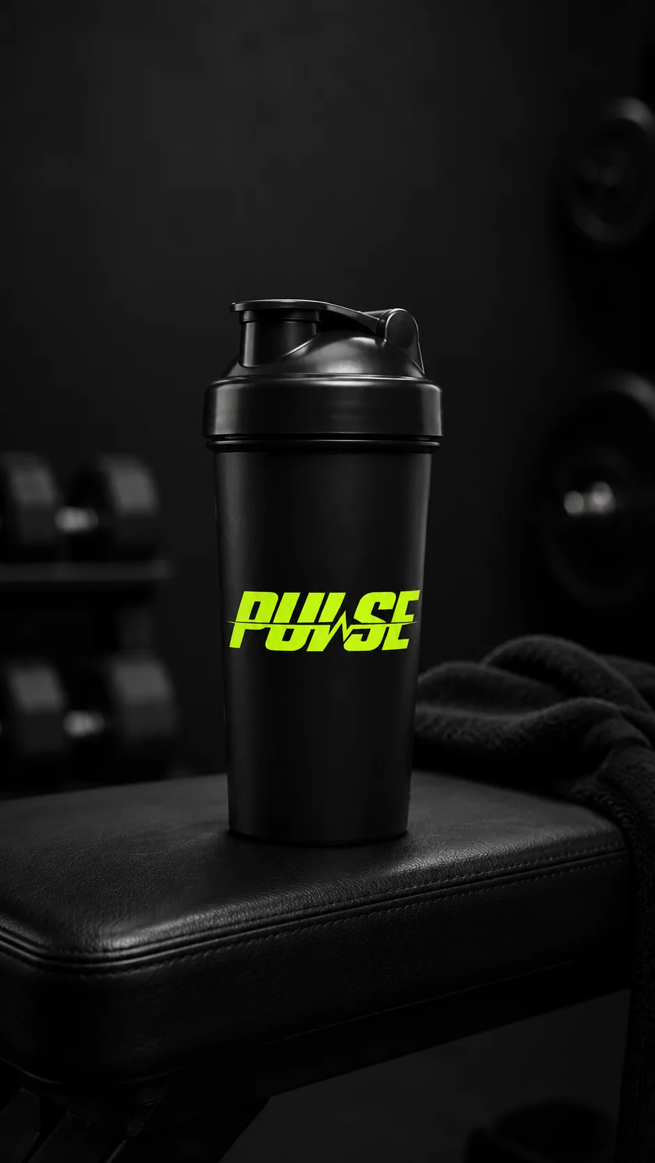 Pulse Shaker on the bench mockup generated by Logofai