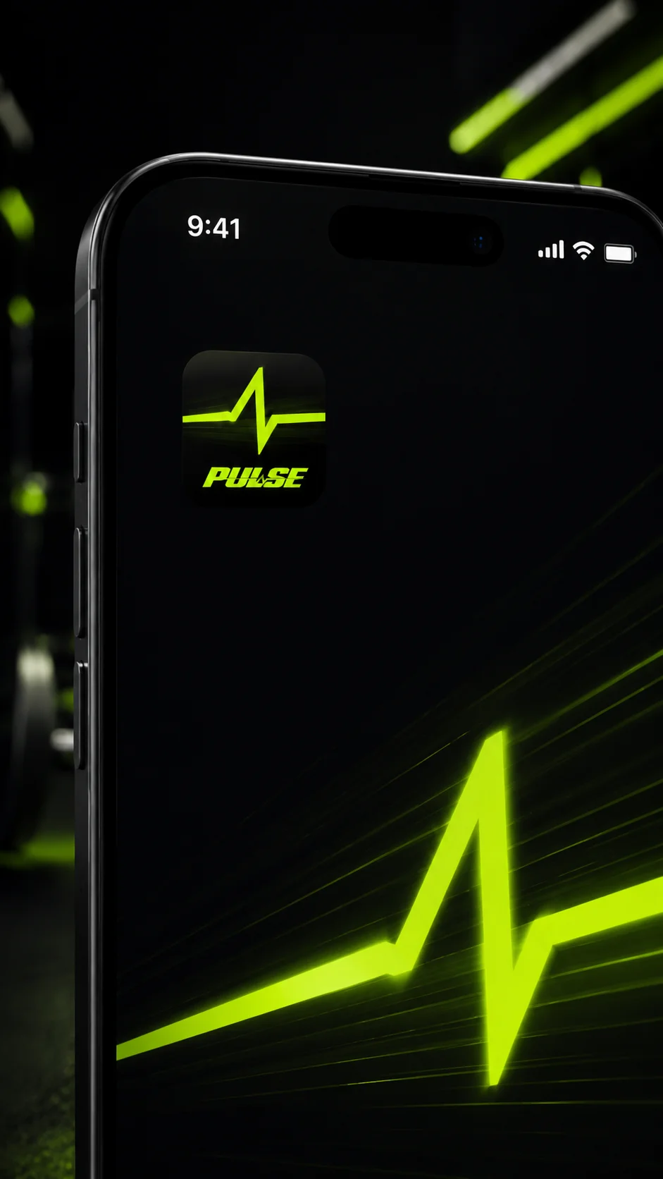 Pulse App splash screen mockup generated by Logofai