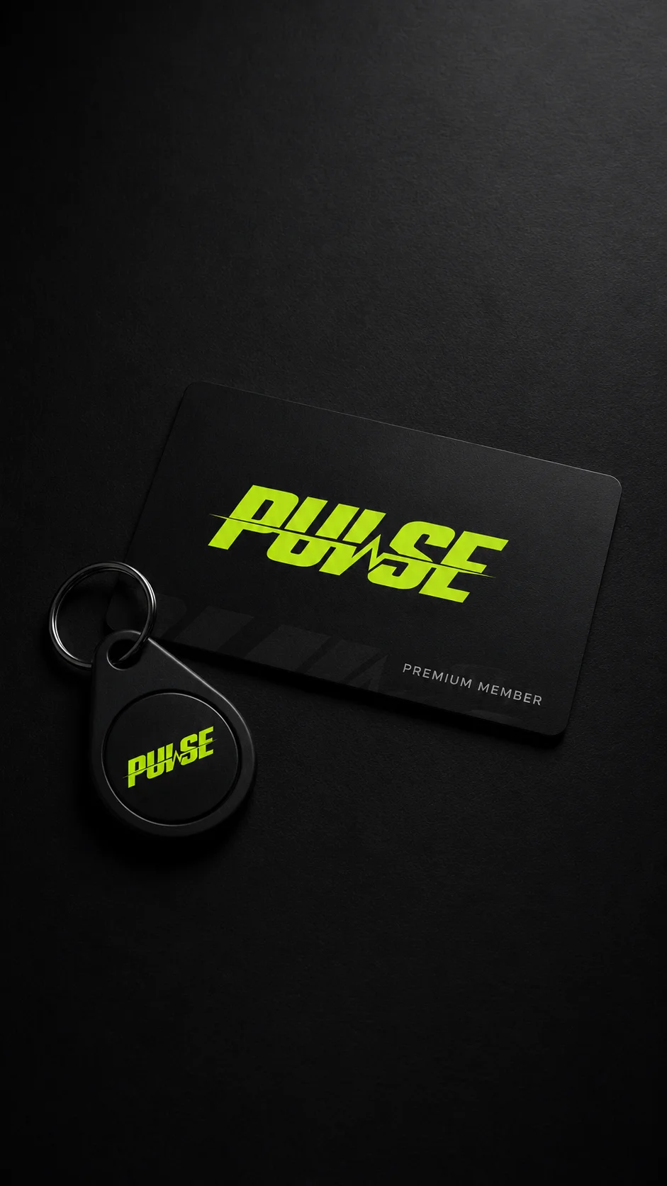 Pulse Key tag and card mockup generated by Logofai