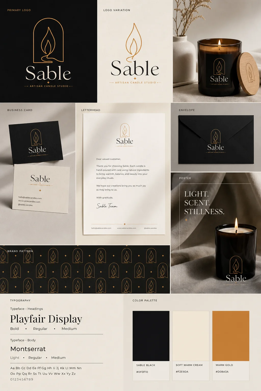 Sable brand kit board generated by Logofai