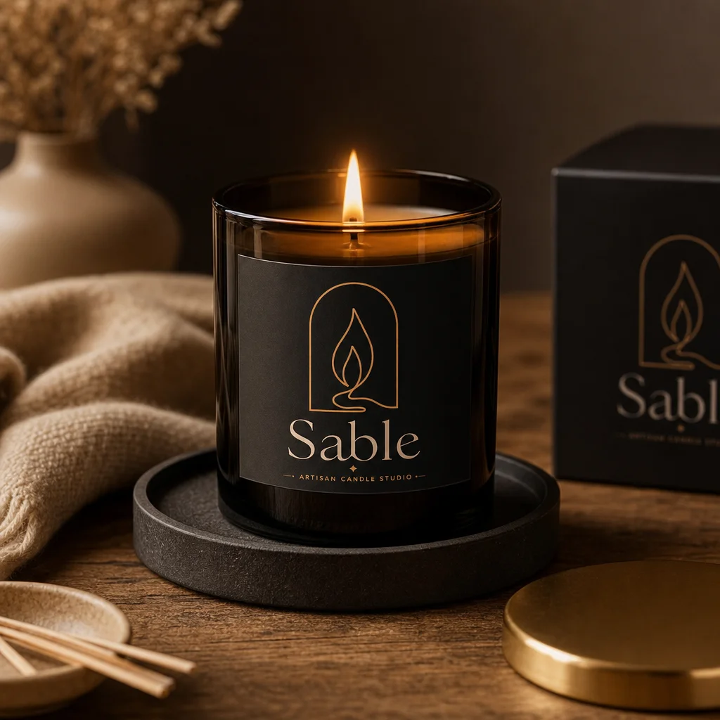 Sable lit on the table lifestyle photo generated with Logofai
