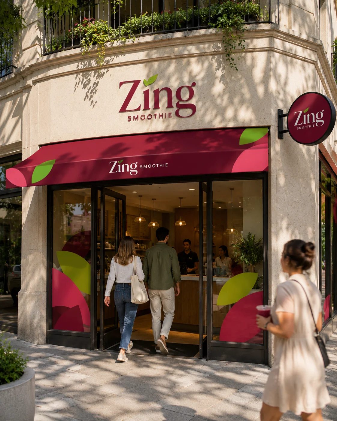 Zing, Smoothie bar brand built with Logofai