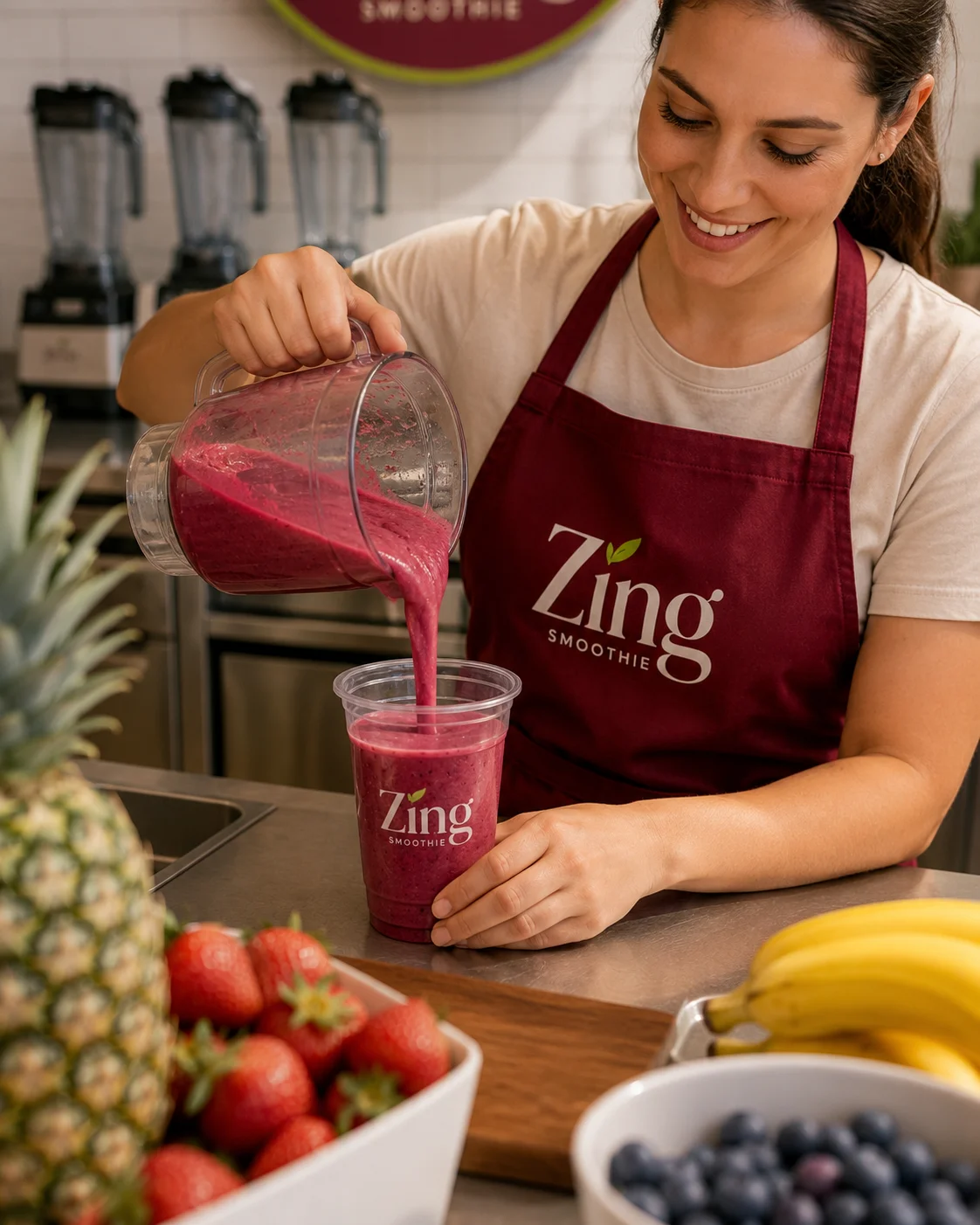 Zing fresh pour lifestyle photo generated with Logofai